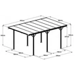 Kép 2/2 - Riwall  RMCP 16x10 Anthracite alumínium kocsibeálló 5 x 3 m, antracit