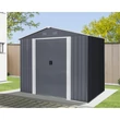 Kép 1/6 - RIWALL RMSA 6X8 ANTRACIT - FÉM KERTI TÁROLÓ 2,4 X 1,7 M NYEREGTETŐVEL (ANTRACIT)