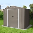 Kép 2/9 - RIWALL RMSA 6X8 BROWN - FÉM KERTI TÁROLÓ 2,4 X 1,7 M NYEREGTETŐVEL (BARNA)