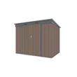 Kép 2/5 - RIWALL RMSP 6X8 BROWN - FÉM KERTI TÁROLÓ 2,4 X 1,8 M LAPOSTETŐVEL (BARNA)