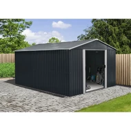 RIWALL RMSA 12X10 ANTHRACITE - FÉM KERTI TÁROLÓ 3 X 3,7 M NYEREGTETŐVEL (ANTRACIT)