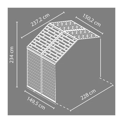 Palram Skylight 8x4 szürke - bővítő elem