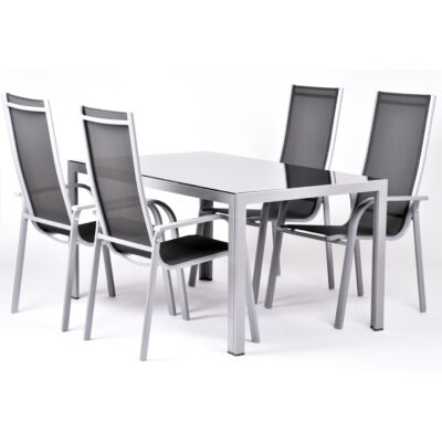 Garland Edina 4+ Aluminium bútorkészlet (1X Edina asztal + 4X edina szék)