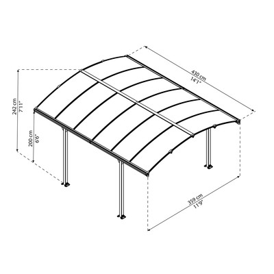 Palram ARCADIA 4300 - FEDETT KOCSIBEÁLLÓ Palram ARCADIA 4300 - FEDETT KOCSIBEÁLLÓ