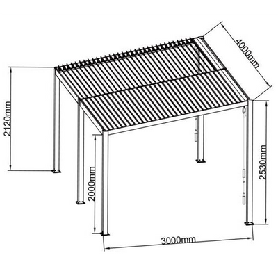 Riwall RMBP 13x10 Anthracite bioklimatikus alumínium pergola 4x3 m, antracit Riwall RMBP 13x10 Anthracite bioklimatikus alumínium pergola 4x3 m, antracit