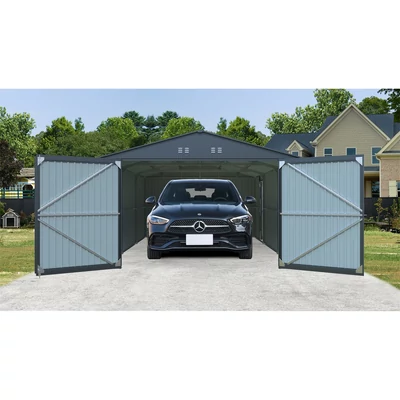 RIWALL PRO RMCG 20X13 ANTHRACITE - FÉM GARÁZS 3,86 X 6 M NYEREGTETŐVEL (ANTRACIT)