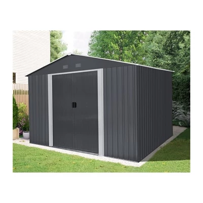 RIWALL RMSA 8X10 ANTRACIT - FÉM KERTI TÁROLÓ 3 X 2,4 M NYEREGTETŐVEL (ANTRACIT)