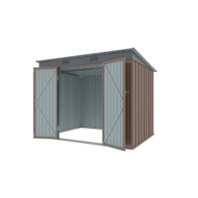 RIWALL RMSP 6X8 BROWN - FÉM KERTI TÁROLÓ 2,4 X 1,8 M LAPOSTETŐVEL (BARNA) RIWALL RMSP 6X8 BROWN - FÉM KERTI TÁROLÓ 2,4 X 1,8 M LAPOSTETŐVEL (BARNA)