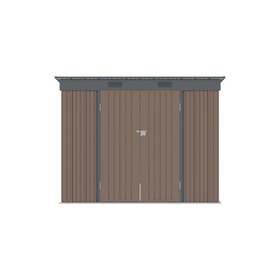 RIWALL RMSP 6X8 BROWN - FÉM KERTI TÁROLÓ 2,4 X 1,8 M LAPOSTETŐVEL (BARNA) RIWALL RMSP 6X8 BROWN - FÉM KERTI TÁROLÓ 2,4 X 1,8 M LAPOSTETŐVEL (BARNA)