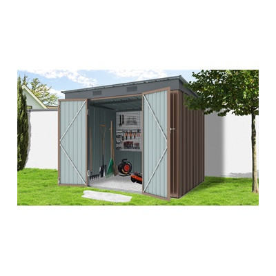 RIWALL RMSP 6X8 BROWN - FÉM KERTI TÁROLÓ 2,4 X 1,8 M LAPOSTETŐVEL (BARNA) RIWALL RMSP 6X8 BROWN - FÉM KERTI TÁROLÓ 2,4 X 1,8 M LAPOSTETŐVEL (BARNA)