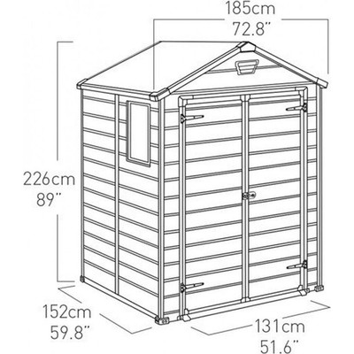 Kerti ház kerti tároló műanyag CURVER MANOR 6x5 DD beige