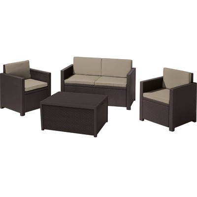 CURVER Monaco set with storage table barna-meleg taupe CURVER Monaco set with storage table barna-meleg taupe